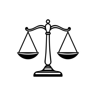 Hukuk firması logo şablonu basit düz vektör resim ölçek simgesi