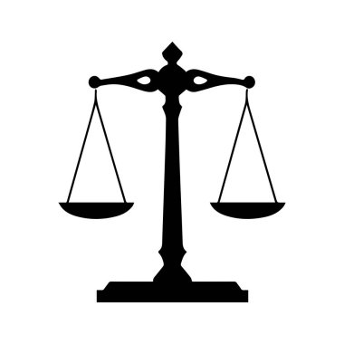 Hukuk firması logo şablonu basit düz vektör resim ölçek simgesi