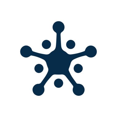 Konsept vektör illüstrasyon şablonlu nöron logosu veya sinir hücresi logosu.