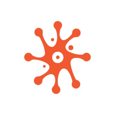 Konsept vektör illüstrasyon şablonlu nöron logosu veya sinir hücresi logosu.