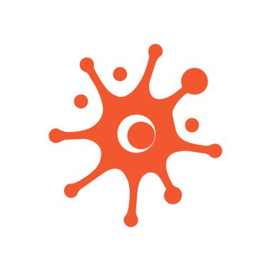 Konsept vektör illüstrasyon şablonlu nöron logosu veya sinir hücresi logosu.