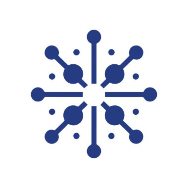 Konsept vektör illüstrasyon şablonlu nöron logosu veya sinir hücresi logosu.