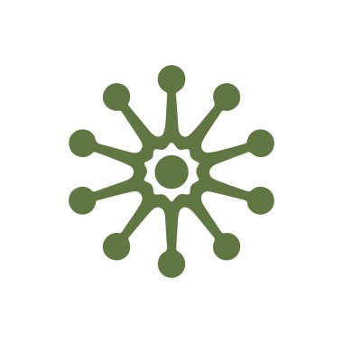 Konsept vektör illüstrasyon şablonlu nöron logosu veya sinir hücresi logosu.