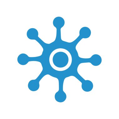 Konsept vektör illüstrasyon şablonlu nöron logosu veya sinir hücresi logosu.