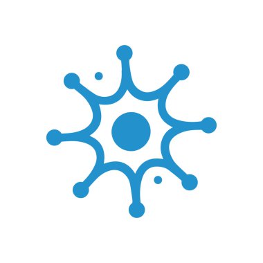 Konsept vektör illüstrasyon şablonlu nöron logosu veya sinir hücresi logosu.