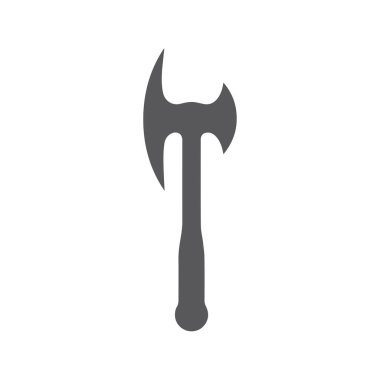 Çapraz balta logosu, simetrik, tek renkli tarzda güçlü tasarım.