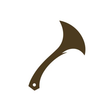 Soyut balta şekli, düz siyah dizaynlı yaratıcı minimal logo