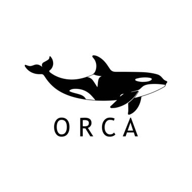 Beyaz Arkaplanlı Siyah Orka Amblemi