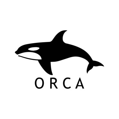 Sadece Siyah Orka Balina Taslak Logosu