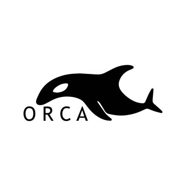 Minimalist Modern Logo Biçiminde Orca Hayvan Amblemi