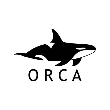 Sanatsal Balina Kuyruğu Logosu Orca Silueti Biçiminde