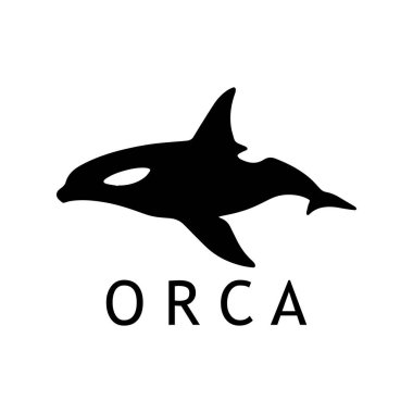 Pürüzsüz Siyah Çizgileri olan Katil Balina Logosu