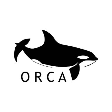 Pürüzsüz Siyah Çizgileri olan Katil Balina Logosu