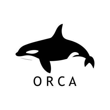 Siluet Minimum Biçimli Eşsiz Orca Logo ŞekliName