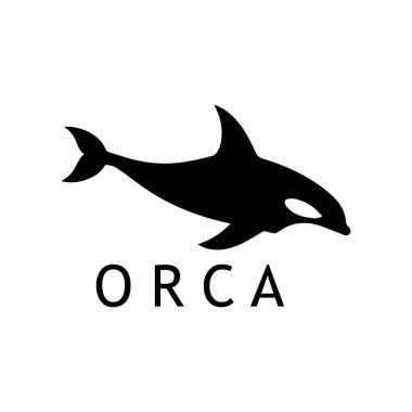 Siluet Minimum Biçimli Eşsiz Orca Logo ŞekliName
