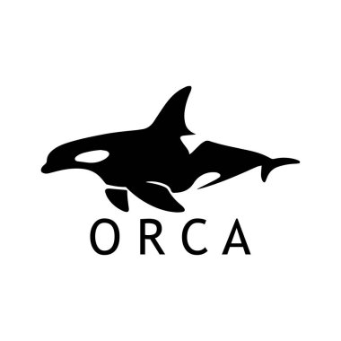 Güçlü Poz ve Eğimli Fin içeren Orca Logosu