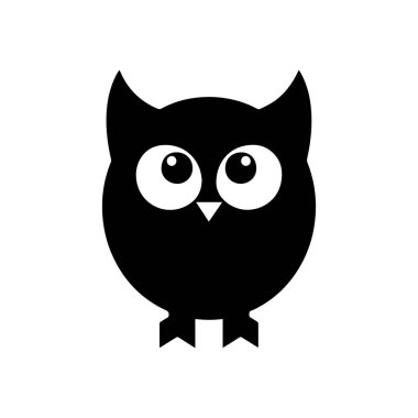 Cesur grafik silueti olan güçlü minimalist baykuş logosu tasarımı