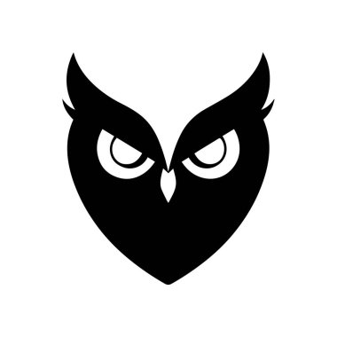 Soyut baykuş logosu bilgelik gücünü ve zekayı temsil ediyor