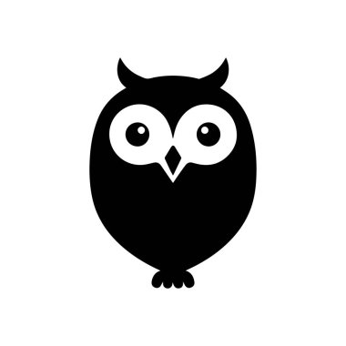 Sevimli minimalist baykuş maskotu tasarımı, eğlenceli markalaşma ve kimlik amaçları için.