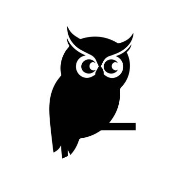 Modern minimalist çizgi film tarzında çocuk dostu baykuş logosu tasarımı