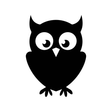 Gizemli kalın grafik tasarımlı zarif minimalist baykuş silueti logosu