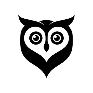 Güçlü baykuş maskotu logosu keskin minimalist modern siluet tarzıyla tasarlandı