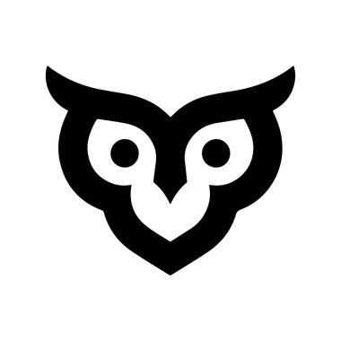Baykuş yüzlü siluet logosu modern eğitim ve yaratıcı marka tanımlaması için