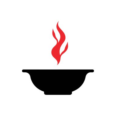 Asya mutfağını temsil eden buharlı bir tava sembolü.