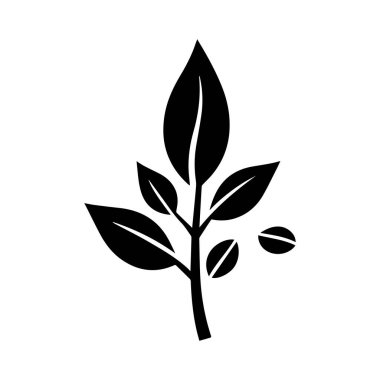 Çağdaş Marka Kimliği için Tarz Kahve Bitkisi Sembolü