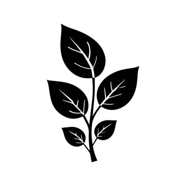 Gerçekçi Yaprak Şekilli Detaylı Botanik Kahve Fabrikası Logosu