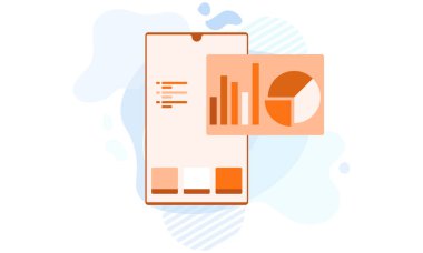 Akıllı telefon deposundaki iş raporları, cep telefonu aracılığıyla çevrimiçi sunum