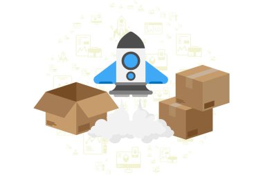 Roket kutular arasında kayar.