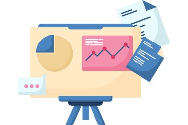 Sunum panoları ve grafik çizimler. ofis toplantıları