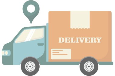 Paketleri gidecekleri yere götüren bir paket servis kamyonu.