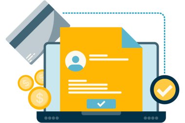 Laptop ekranında ödeme e-postası doğrulaması