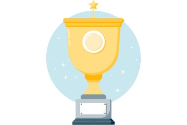 Altın kupa, basit kupa ve yuvarlak madalya.