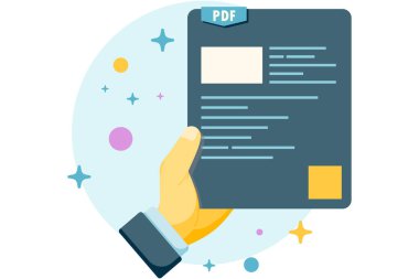 Bir PDF dosyası tutan el