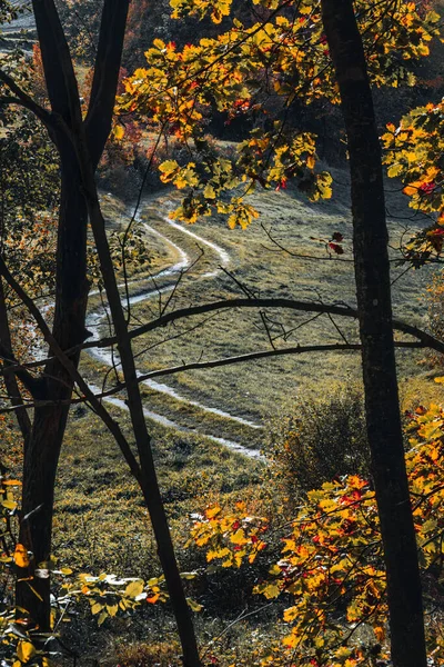Polní Cesta Podzimním Ránu Polsko Kašubie — Stock fotografie
