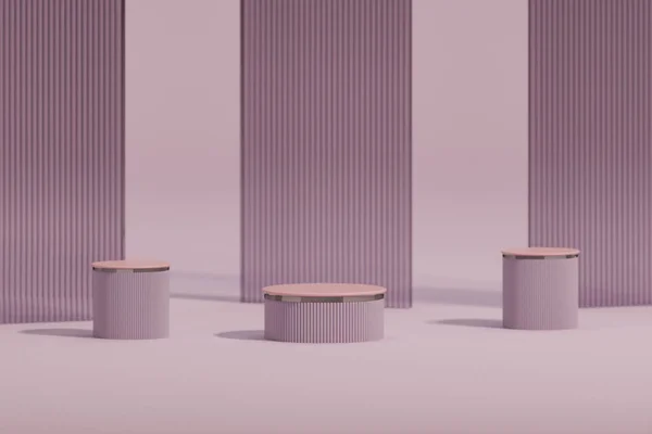 Мінімальна Сцена Подіумом Абстрактним Тлом Пастельні Фіолетові Рожеві Кольори Сцени — стокове фото