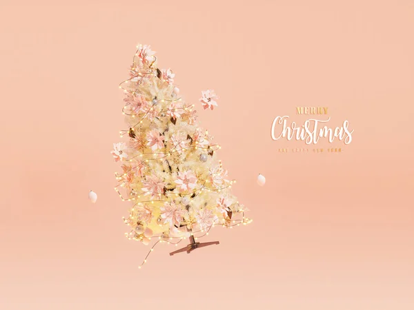 Árbol Brillante Brillante Navidad Con Estrella Feliz Navidad Feliz Año —  Fotos de Stock