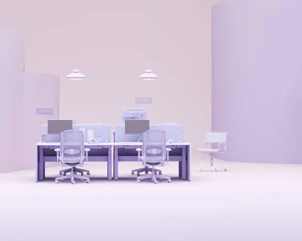 Ruang Kerja Kreatif Dengan Meja Kursi Tanaman Komputer Fashion Design Stok Foto Bebas Royalti