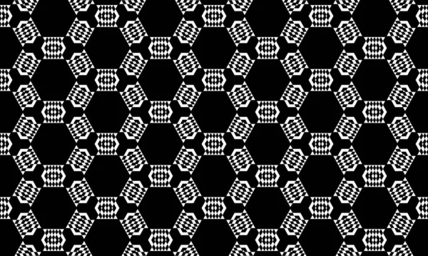 黑色和白色的抽象曲线背景 抽象条纹 几何部落无缝图案 矢量的黑白背景 无限纹理可用于墙纸 花纹填充物 — 图库照片