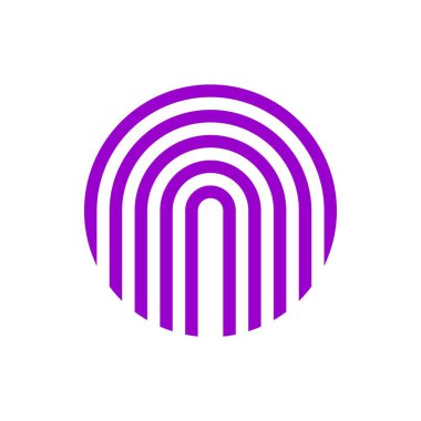 Dijital parmak izi, parmak izi parmak izi kilidi güvenlik logo vektör simgesi çizimi. Kimlik parmak izi çizimleri simge rasterini ayarladı. Giriş için güvenlik ve parmak izleri. Biyolojik tanımlama sistemi, tanımlama yöntemleri