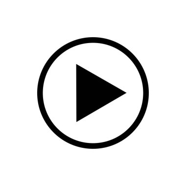 Grafik Tasarım Projeleri için Simge Oynat. İşareti çal. Beyaz arkaplanda düz stil simgesi. Çal düğmesi simgesi. Yazdırılmış Yastık için soyut, dikişsiz desen.