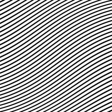 Siyah çizgili bir desenin vektör çizimi. Hipnoz spirali. Siyah ve beyaz dikişsiz dalga çizgisi deseni. Eğri Çizgili Soyut Çizgili Vector Çizgileri Soyut Siyah ve Beyaz. Dalgalı çizgilerin soyut deseni ya da dalgalı üç boyutlu kabartmalı rahatlama deseni.