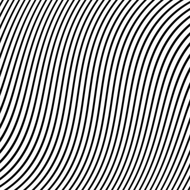 Siyah çizgili bir desenin vektör çizimi. Hipnoz spirali. Siyah ve beyaz dikişsiz dalga çizgisi deseni. Eğri Çizgili Soyut Çizgili Vector Çizgileri Soyut Siyah ve Beyaz. Dalgalı çizgilerin soyut deseni ya da dalgalı üç boyutlu kabartmalı rahatlama deseni.