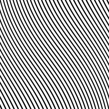 Dalgalı çizgilerin soyut deseni ya da dalgalı kabartmalı siyah beyaz çizgilerin arka planı. Vektör bükülmüş çizgili modern trend. Soyut dikişsiz Yazdırılmış Tasarım Yastığı Deseni. Dalgalı çizgilerin soyut deseni ya da dalgalı 3D kabartmalı siyah-beyaz.