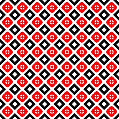 Soyut konsept monokrom geometrik desen. Siyah kırmızı beyaz minimum arkaplan. Yaratıcı illüstrasyon şablonu. Duvar kağıdı, yüzey, web tasarımı, tekstil, dekorasyon için kusursuz doku. Siyah beyaz köşegenli soyut şekilsiz desen.