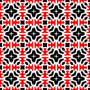 Soyut konsept monokrom geometrik desen. Siyah kırmızı beyaz minimum arkaplan. Yaratıcı illüstrasyon şablonu. Duvar kağıdı, yüzey, web tasarımı, tekstil, dekorasyon için kusursuz doku. Siyah beyaz köşegenli soyut şekilsiz desen.