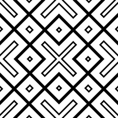 Kusursuz Siyah ve Beyaz Düzensiz Yuvarlak Çizgiler Soyut Arkaplan Deseni. Çizgili elementlerden tekrarlanan geometrik fayanslar. Modern stil soyut dokular. Tekrarlayan geometrik çizgili elementler. Kusursuz Siyah ve Beyaz.